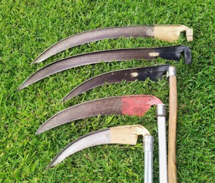 a range of scythe blades